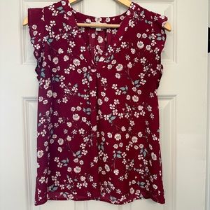 The Loft Outlet ruffled short sleeve blouse.